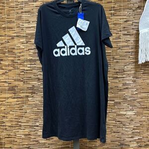 Adidas Plus Size Cotton Badge of Sports T-Shirt Dress - Black Size 2X